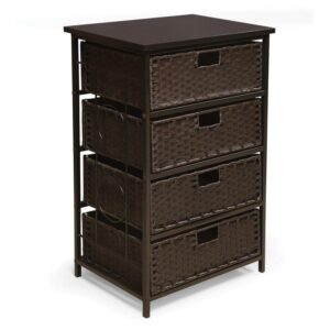 Badger Basket August Collection Tall Four Basket Storage Unit - Espresso