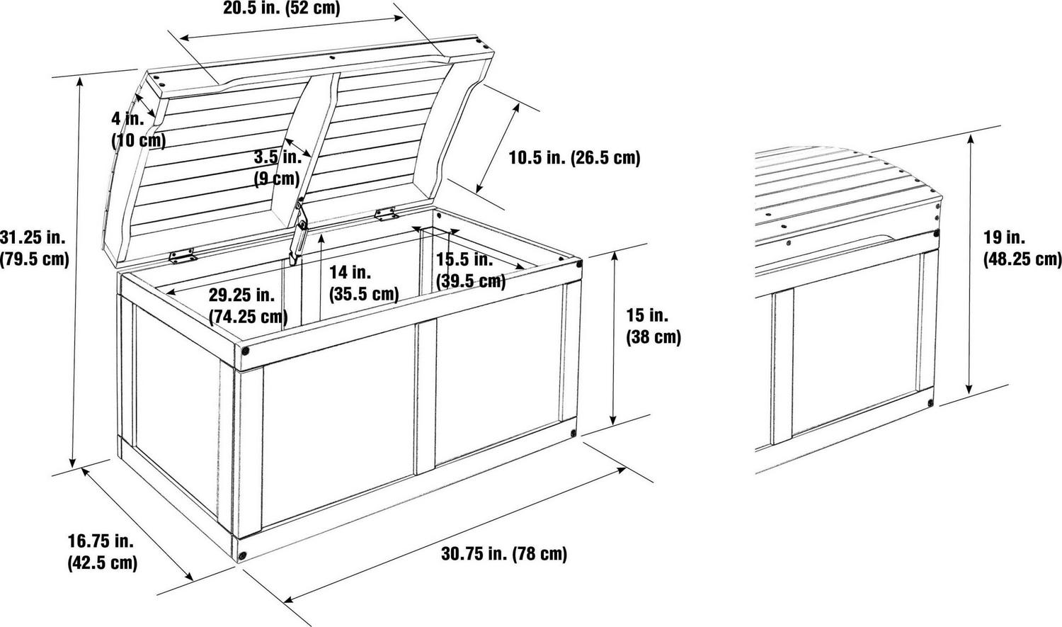 Badger Basket Kid's Hardwood Barrel Top Toy Chest 3.9 Cu ft. Capacity - Cherry - Image 4