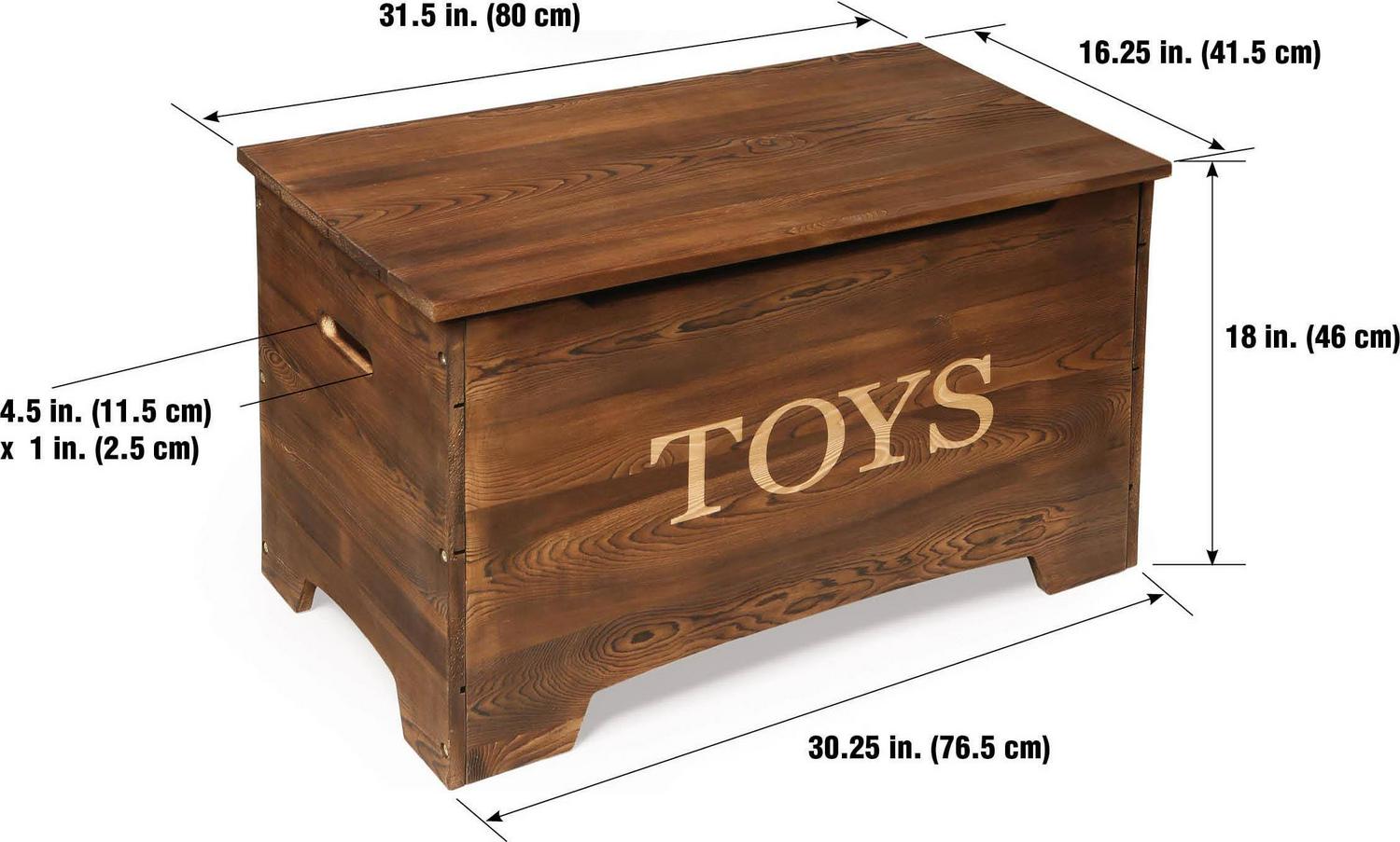 Badger Basket Children's Solid Wood Rustic Toy Box 3.3 Cu ft. - Caramel Brown - Image 5