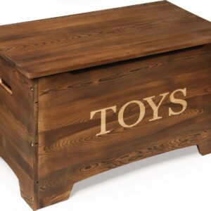 Badger Basket Children's Solid Wood Rustic Toy Box 3.3 Cu ft. - Caramel Brown