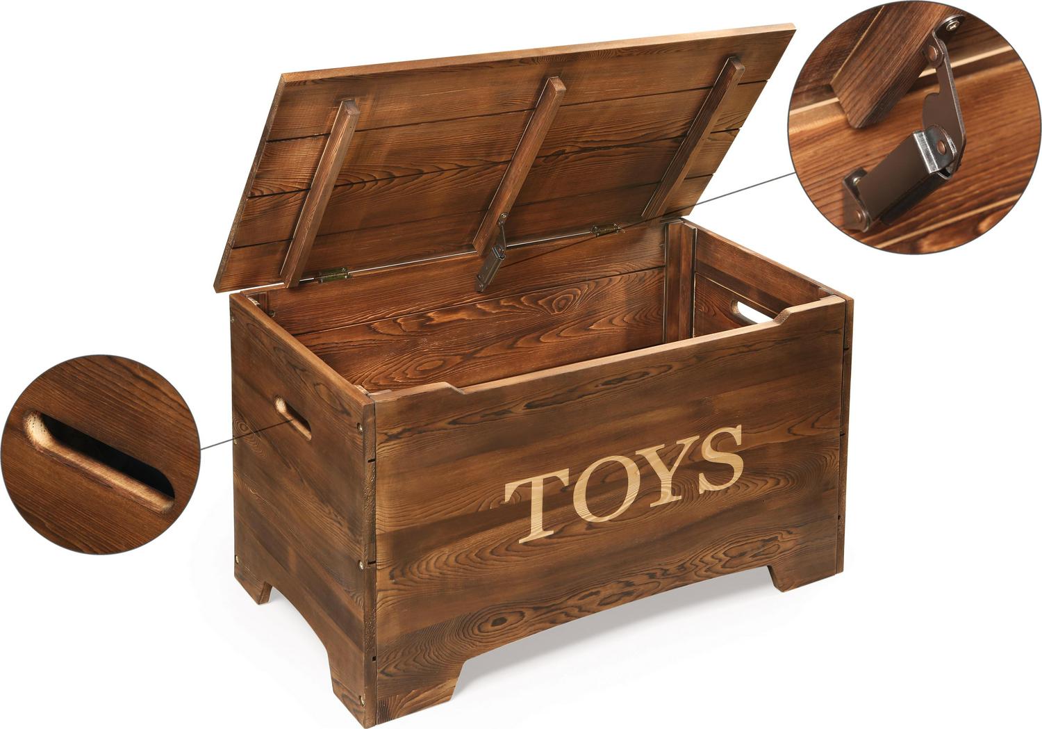 Badger Basket Children's Solid Wood Rustic Toy Box 3.3 Cu ft. - Caramel Brown - Image 10