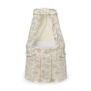 Badger Basket Majesty Bassinet with Canopy, Ecru/Black Toile
