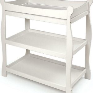 Badger Basket Sleigh Style Baby Changing Table - White