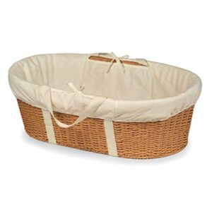 Badger Basket Wicker-Look Woven Baby Moses Changing Basket - Natural/Ecru