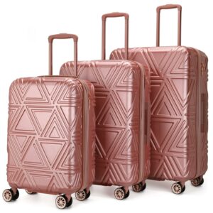 BADGLEY MISCHKA Contour 3 Piece Expandable Luggage Set (Rose Gold)