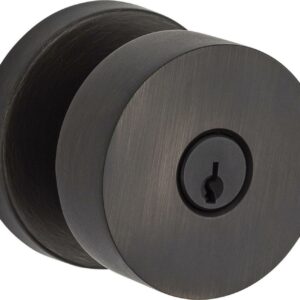 Baldwin Reserve ENCONCRR112 Entry Contemporary Knob and Round Rose with 6AL Latch and Dual Strike Venetian Bronze Finish