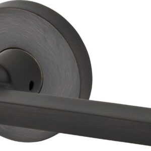 Baldwin Reserve PVSQUCRR112 Privacy Handleset Square Lever and Contemporary Round Rose Venetian Bronze Finish