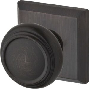 Baldwin Reserve Pstratsr112 Passage Traditional Knob and Traditional Square Rose Venetian Bronze Finish