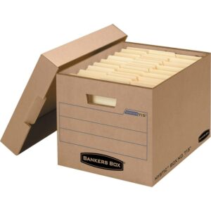 Bankers Box® Mystic™ Storage Boxes With Lift-Off Lids, Letter/Legal Size, 10" x 12" x 15", 85% Recycled, Kraft, Case Of