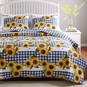 Barefoot Bungalow, Sunflower Quilt Set 3-Piece King/Cal King, Gold