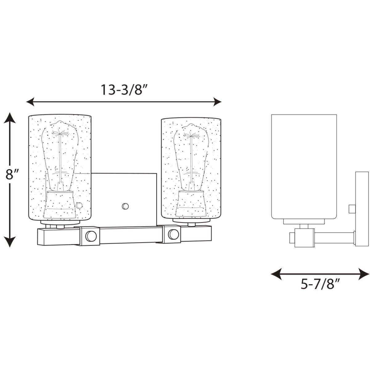 Barnes Mill Collection Two-Light Antique Bronze Clear Seeded Glass Farmhouse Bath Vanity Light - Image 11