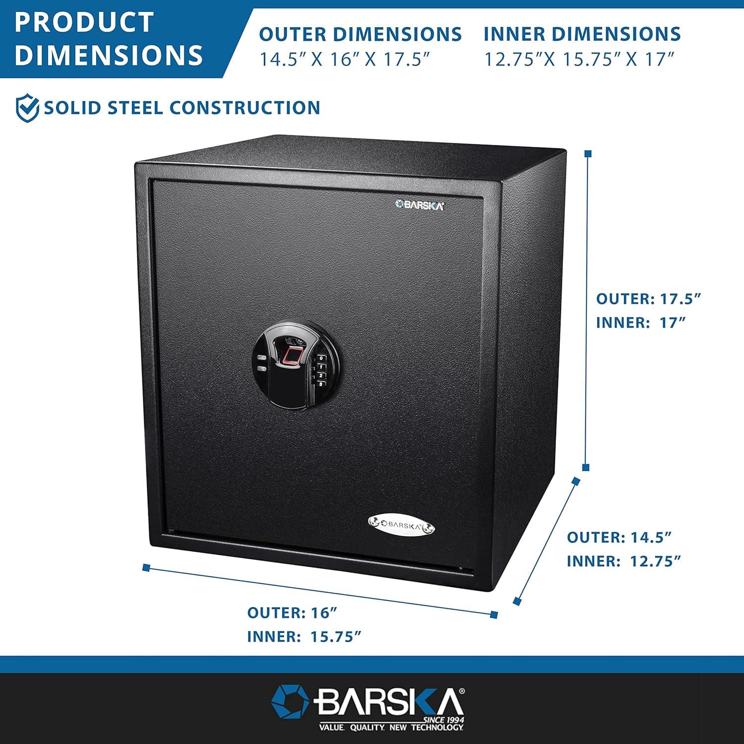 Barska 1.94 cu. ft. HQ Series Biometric Safe with Biometric Fingerprint Scanner, AX12842 - Image 4