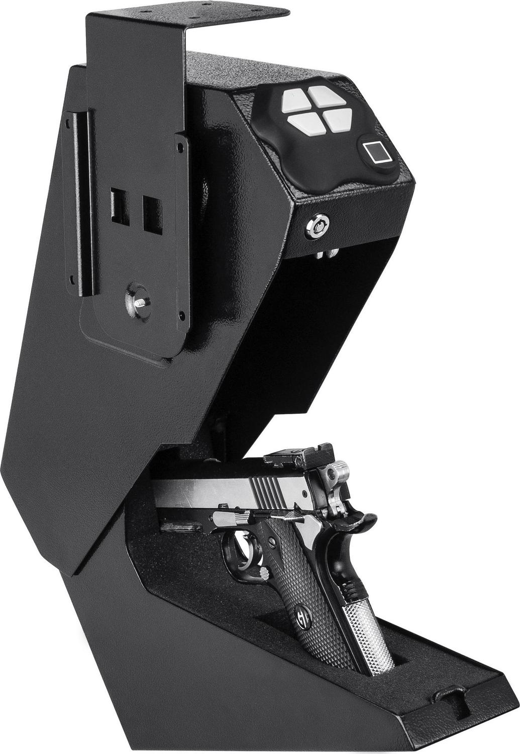 Barska Quick-Access Biometric Handgun Desk Safe, Steel Construction, 3 in x 7.5 in x 13.5 in