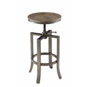 Bartlett Adjustable Height Swivel Bar Stools Brushed Nutmeg and Slate Grey (Set of 2)