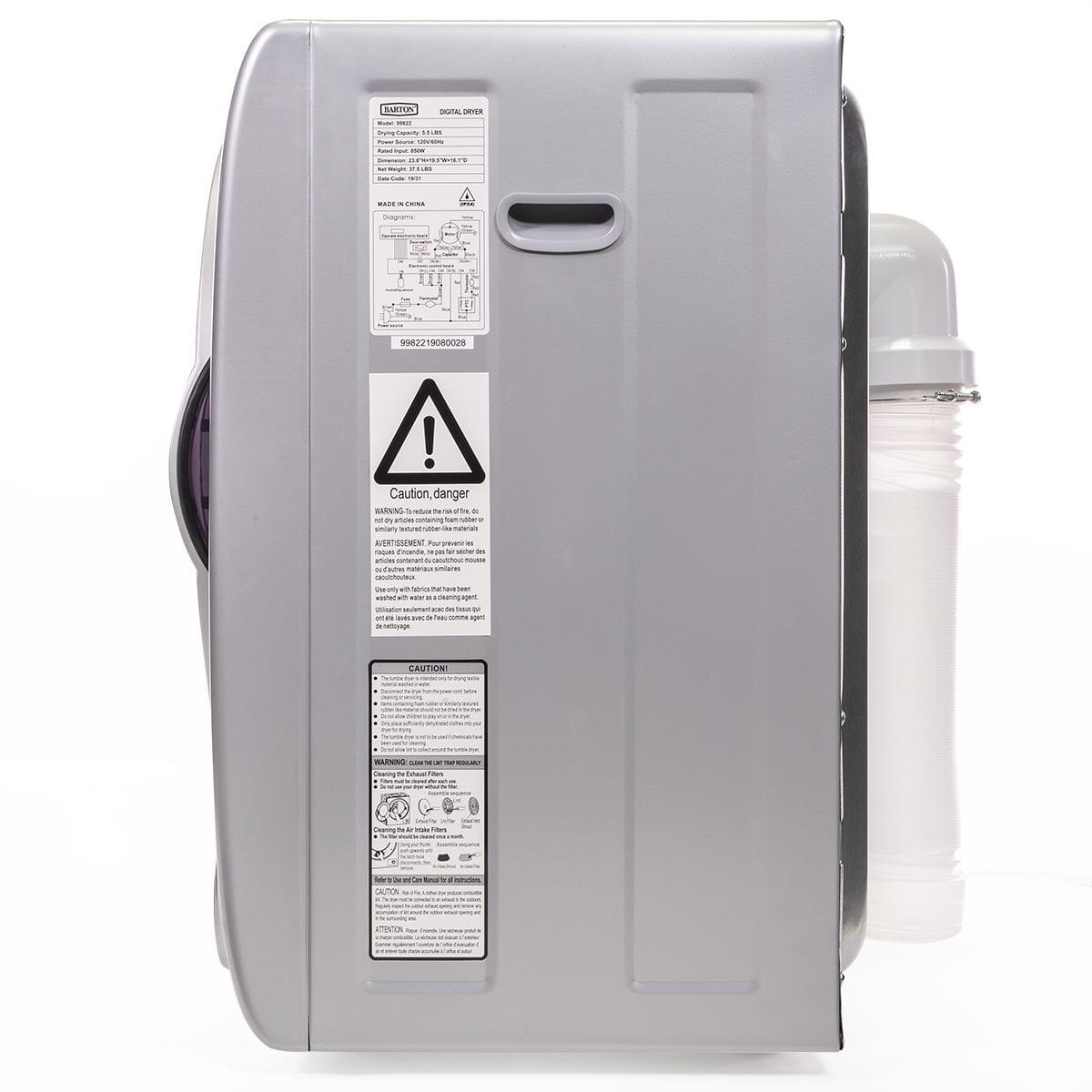 Barton Front Load 2.8kg Automatic Laundry Dryer Machine Timer Control Panel 19.75 x 15.5 x 23.5inch - Image 4