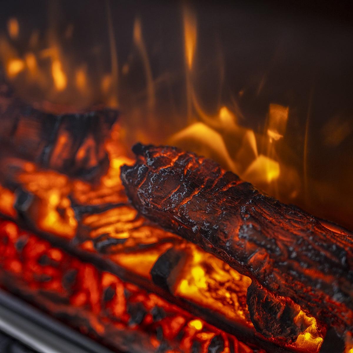 Barton 26" Electric Fireplace Inserts Heater, Recessed Fireplace, Electric Fireplace Insert w/ Remote Control, 8H Timer, 6 Brightness Settings, 750W / 1500W, (26" W x 22" H) Black - Image 3