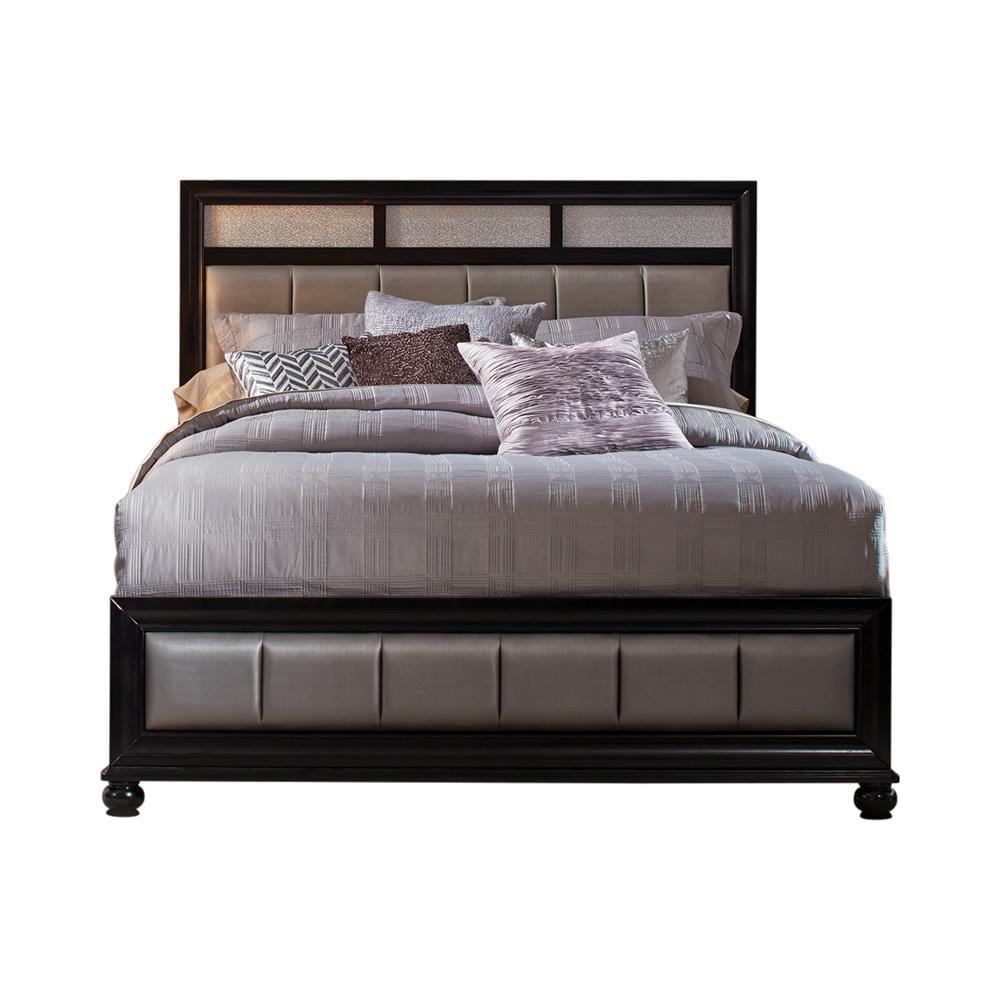 Barzini Queen Upholstered Bed Black and Grey - Image 4