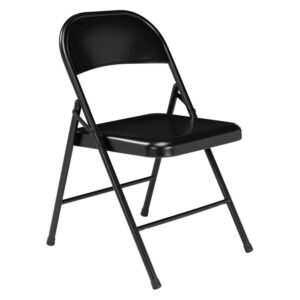 Basics by NPS 900 Series All-Steel Folding Chair, Pack of 4 - Black