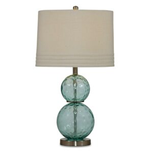 Bassett Mirror Barika Glass Table Lamp in Blue Green