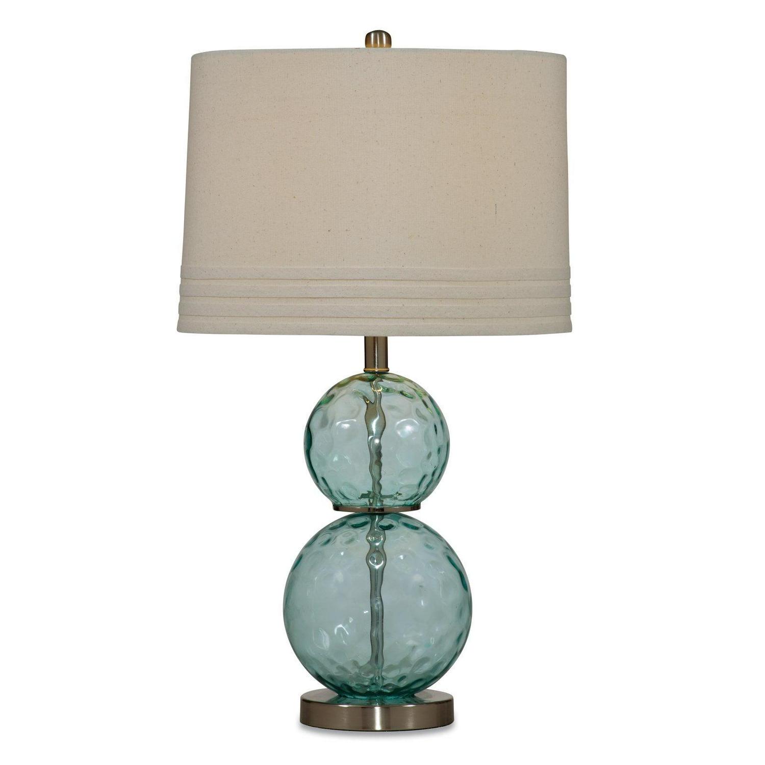 Bassett Mirror Barika Glass Table Lamp in Blue Green