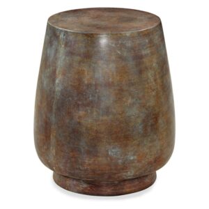 Serena Accent Side Table in Antiqued Rusted Brown Resin