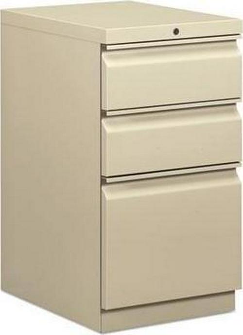 Basyx 3 Drawers Vertical Lockable Filing Cabinet, Putty