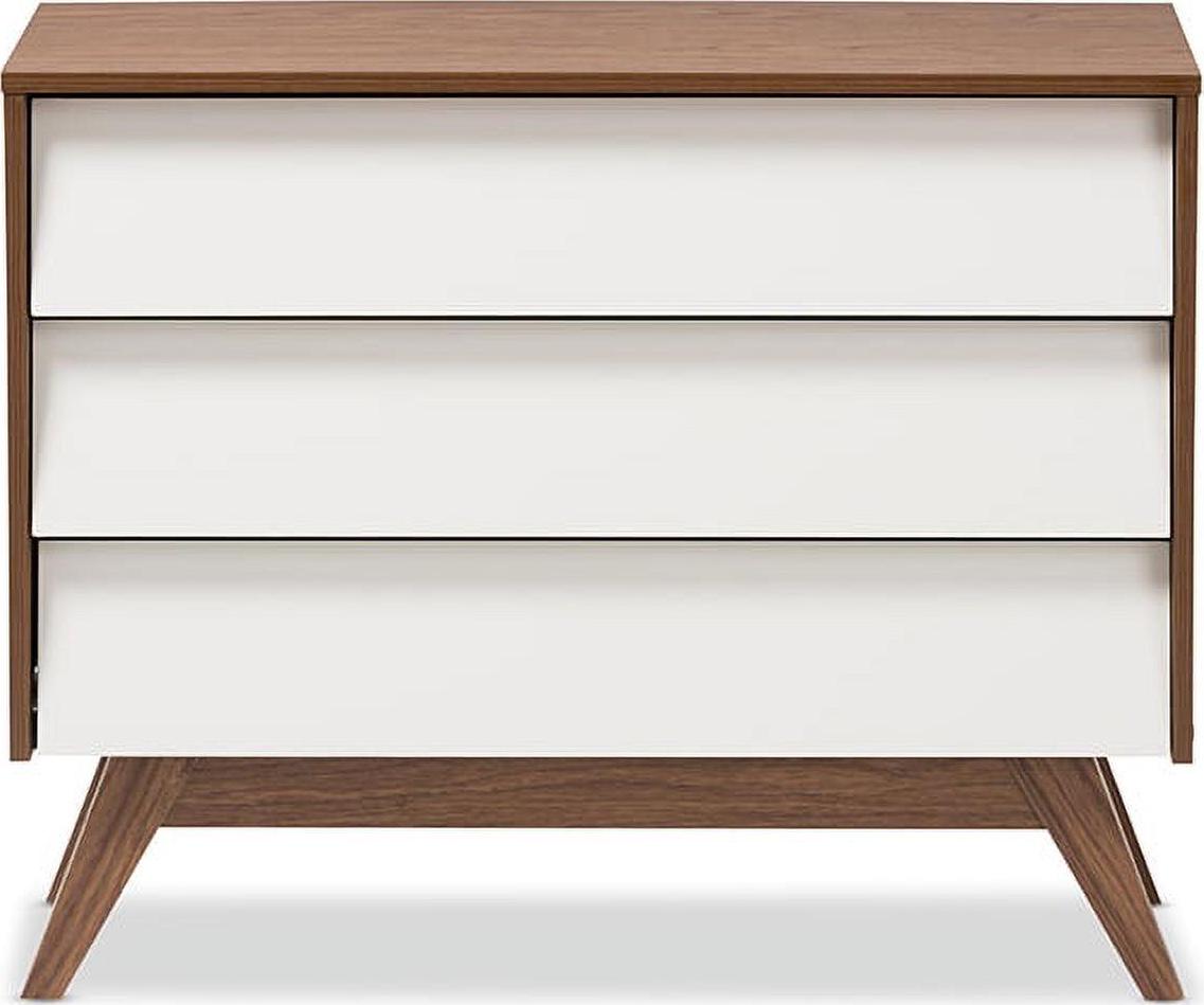 Baxton Studio 10 Gallon Wood Drawer Chests, White and Brown - Image 3