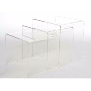 Baxton Studio Acrylic Nesting Table 3-Pc Table Set Display Stands