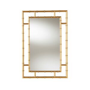 Baxton Studio Adra Modern and Contemporary Gold Finished Bamboo Accent Wall Mirror,Wholesale Interiors
