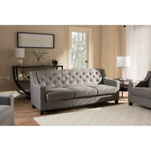 Baxton Studio Arcadia Modern Upholstered Living Room 3-Seater Sofa, Multiple Colors