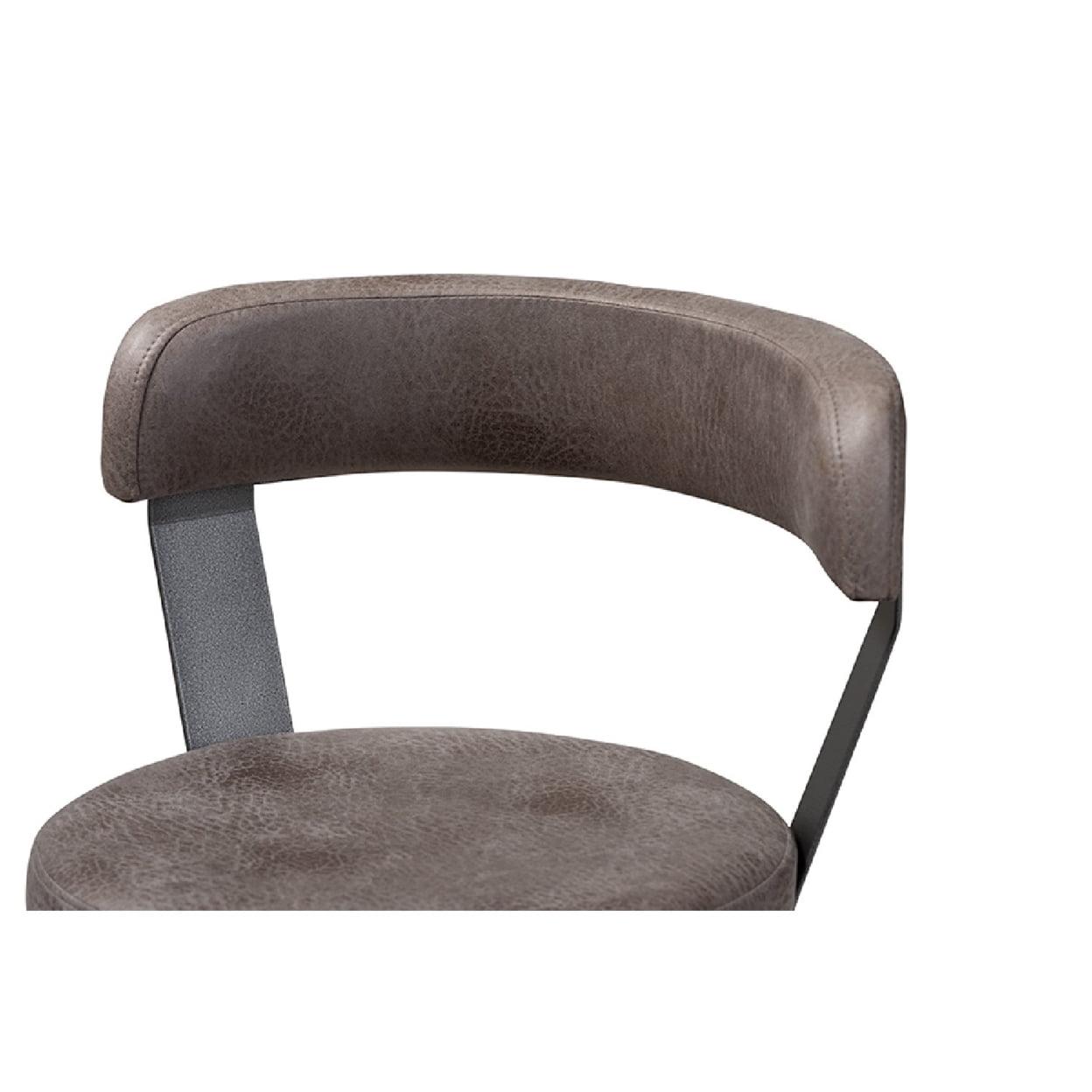 Baxton Studio Arcene Rustic and Industrial Grey Faux Leather Upholstered Pub Stool Set - Image 4