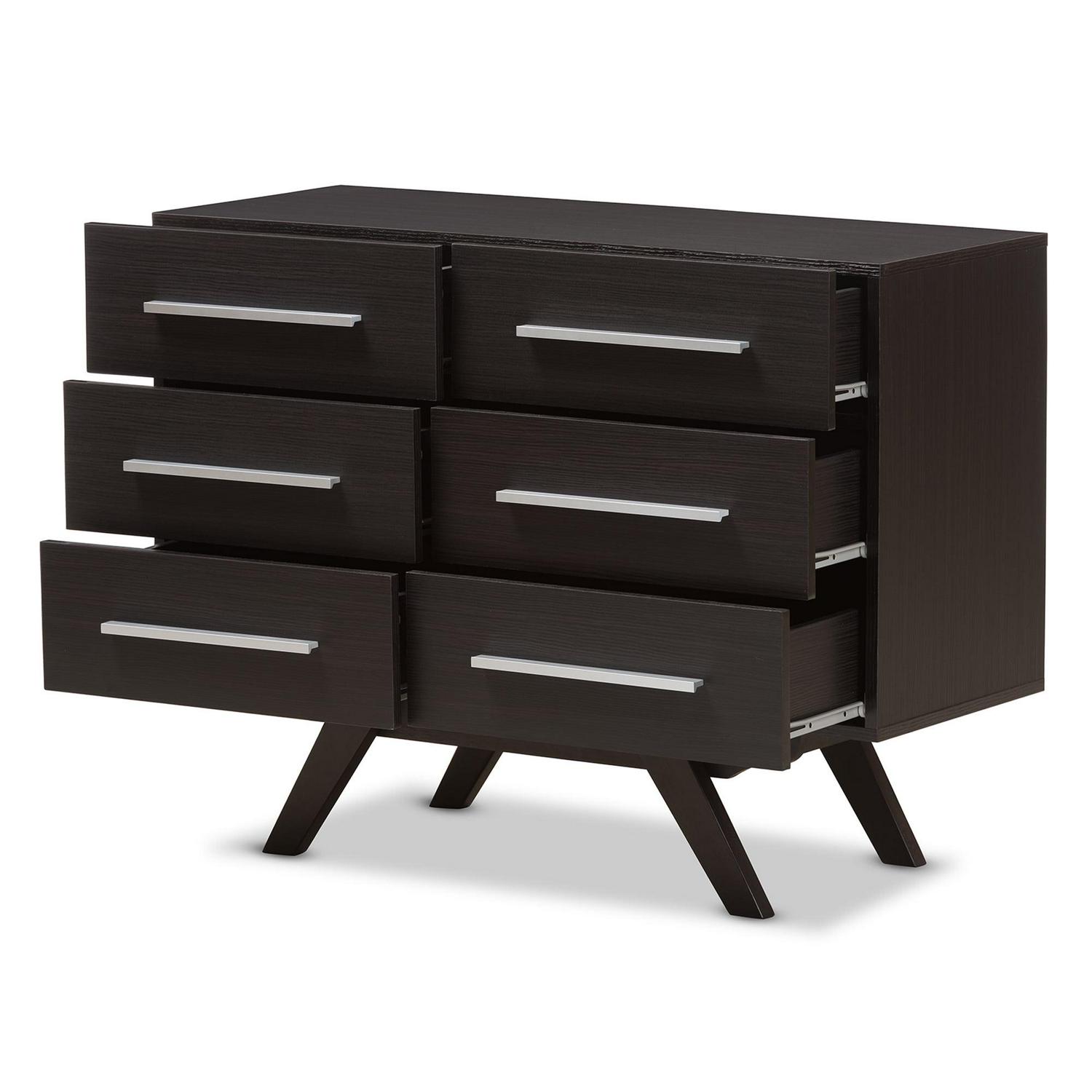 Wholesale Interiors Auburn Mid-Century Espresso 6-Drawer Dresser, 29.88" H x 39.37" W x 15.87" D - Image 2