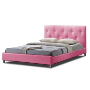 Baxton Studio Barbara Modern Platform Bed with Crystal Button Tufting, Multiple colors, Multiple Colors