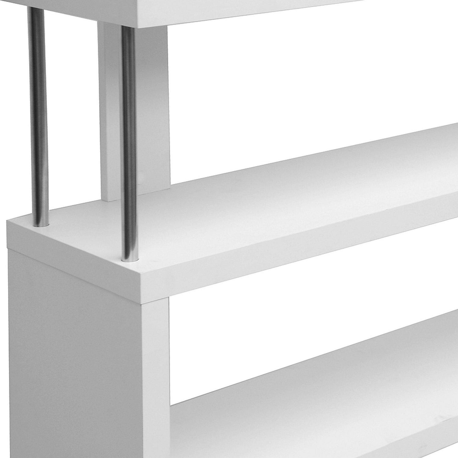 Barnes White 3-Shelf Modern Bookcase, White - Image 3