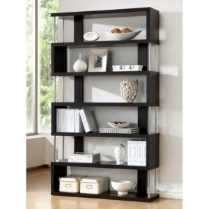 Baxton Studio Barnes Dark Brown Six-Shelf Bookcase