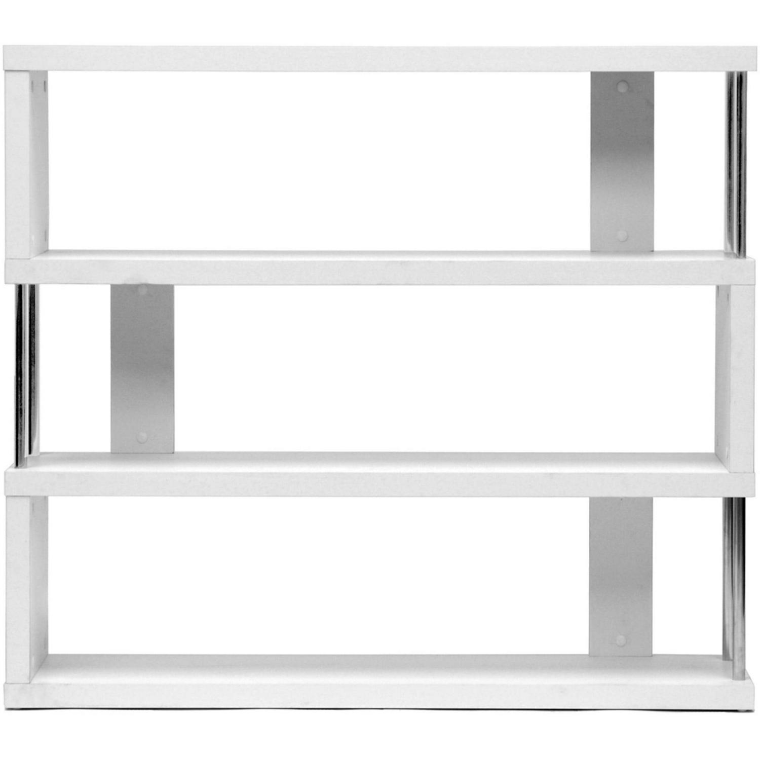 Barnes White 3-Shelf Modern Bookcase, White - Image 2