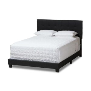 Baxton Studio Brookfield Modern and Contemporary Fabric Upholstered Grid-Tufted Full-Size Bed