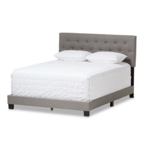 Baxton Studio Cassandra Light Grey Fabric Upholstered Full Size Bed