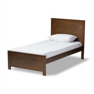 Baxton Studio Catalina Modern Classic Mission Style Brown-Finished Wood Twin Platform Bed