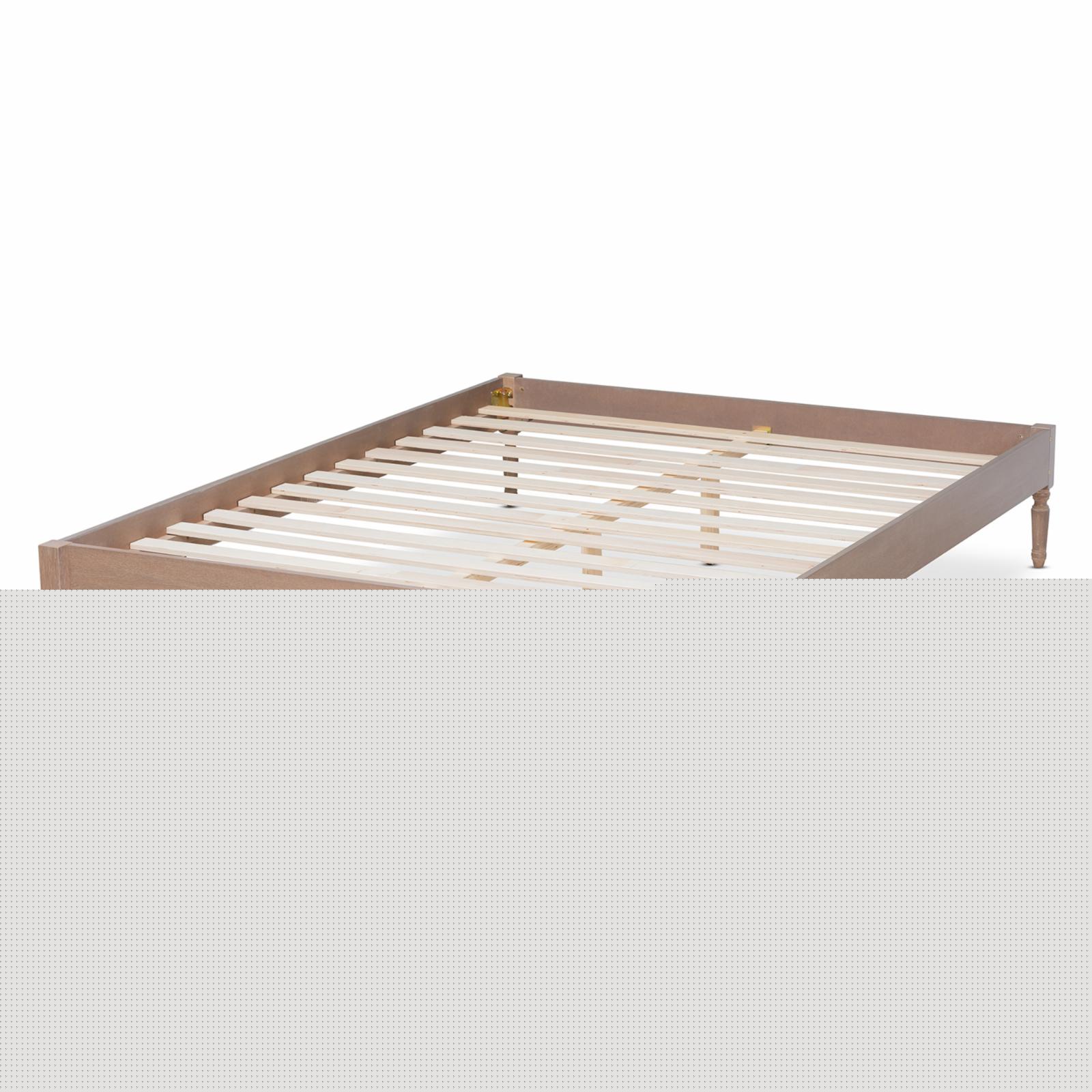 Baxton Studio Colette French Bohemian Ash Walnut Finished Wood Full Size Platform Bed Frame - Image 3