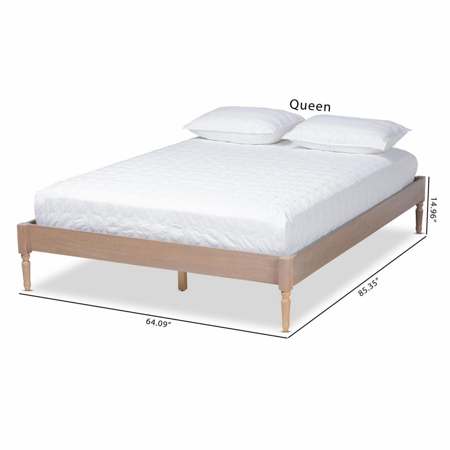 Baxton Studio Colette French Bohemian Ash Walnut Finished Wood Full Size Platform Bed Frame - Image 7