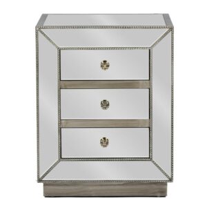 Baxton Studio Currin Contemporary Mirrored 3-Drawer End Table