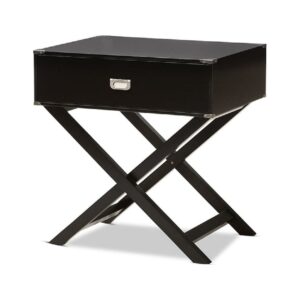 Baxton Studio Curtice Modern And Contemporary Black 1-Drawer Wooden End Table