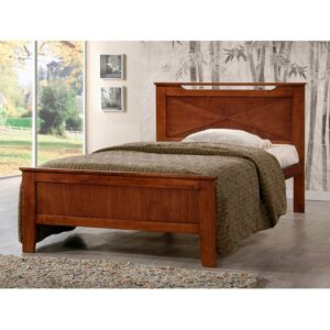 Baxton Studio Wholesale Interiors adults Twin Rubber Wood Hardwood Standard Beds, Brown