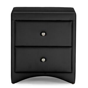 Baxton Studio Dorian Faux Leather Upholstered Modern Nightstand, Multiple Colors