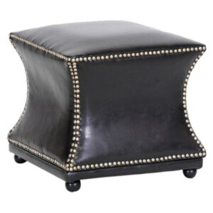 Baxton Studio Ellastone Dark Brown Modern Leather Ottoman
