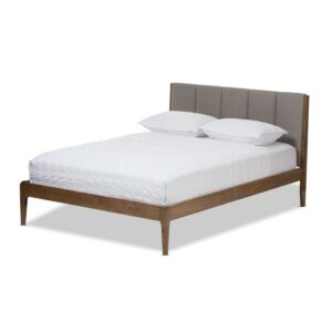 Baxton Studio Ember Mid-Century Platform Bed, Multiple Sizes, Multiple Colors