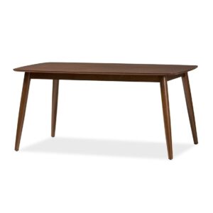 Baxton Studio Flora Mid-Century Modern "Oak" Medium Brown Finishing Wood Dining Table