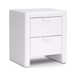 Baxton Studio Frey White Upholstered Modern Nightstand