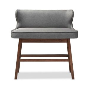Baxton Studio Gradisca Modern and Contemporary Grey Fabric Button-tufted Upholstered Bar Bench Banquette